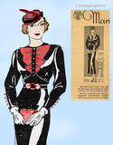 1930s Vintage Marian Martin Sewing Pattern 9791 Misses Dress Size 36 From 1933