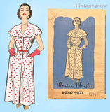 Marian Martin R9247: 1950s Lovely Misses Dress Size 38 Bust Vintage Sewing Pattern