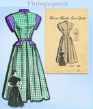 1950s Vintage Marian Martin Sewing Pattern 9133 Cute Misses Peplum Dress 31 B
