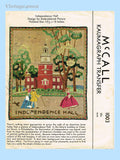 1940s Vintage McCall Embroidery Transfer 1003 Uncut Independence Hall Needle Painting Motif