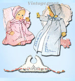 1940s Original Vintage McCall Pattern & Transfer 1162 Rare Complete Infant Layette Set