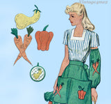 McCall 1182: 1940s Misses WWII Apron with Sleeve Protectors Vintage Sewing Pattern