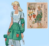 McCall 1182: 1940s Misses WWII Apron with Sleeve Protectors Vintage Sewing Pattern