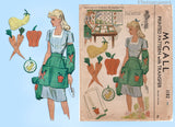 McCall 1182: 1940s Misses WWII Apron with Sleeve Protectors Vintage Sewing Pattern