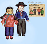 1940s Vintage McCall Sewing Pattern 1203 Uncut WWII 12in International Soft Dolls
