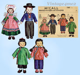 1940s Vintage McCall Sewing Pattern 1203 Uncut WWII 12in International Soft Dolls