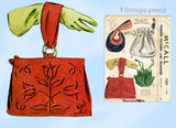 1940s Vintage McCall Sewing Pattern & Transfer 1262 Rare Misses Beaded Purse Set