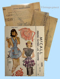 1940s Vintage McCall Sewing Pattern 1279 Misses Scallop Full Bib Apron Fits All