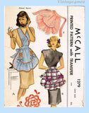 1940s Vintage McCall Sewing Pattern 1279 Misses Scallop Full Bib Apron Fits All