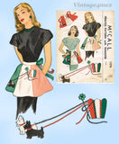 McCall 1376: 1940s Cute Misses Scotty Dog Apron Fits All Vintage Sewing Pattern