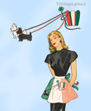 McCall 1376: 1940s Cute Misses Scotty Dog Apron Fits All Vintage Sewing Pattern