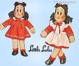 1940s Vintage McCall Sewing Pattern 1447 Rare Uncut 17in Little Lulu Soft Doll
