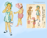 1940s Vintage McCall Sewing Pattern 1466 Toddler Girls Rumba Bottom Romper Sz 4