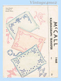1940s Vintage McCall Kaumagraph Embroidery Transfer 1468 Uncut Baby Pillow Motifs