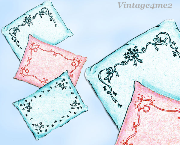 1940s Vintage McCall Kaumagraph Embroidery Transfer 1468 Uncut Baby Pillow Motifs