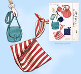 1950s Vintage McCalls Sewing Pattern 1508 Rare Misses Set of Purses & Handbags