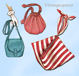 1950s Vintage McCalls Sewing Pattern 1508 Rare Misses Set of Purses & Handbags