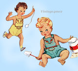1950s Vintage McCall Sewing Pattern 1529 Toddler Tot  Comic Cute Romper Sunsuit