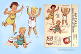 1950s Vintage McCall Sewing Pattern 1529 Toddler Tot  Comic Cute Romper Sunsuit