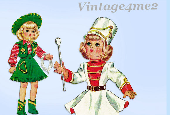 1950s Vintage McCalls Sewing Pattern 1561 Cute 14 Inch Toni Doll Clothes Set