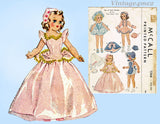 1950s Original Vintage McCall Pattern 1564 Cute 14 Inch Mary Hoyer Doll Clothes