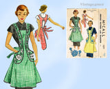 McCalls 1577: 1950s Lovely Womens Flared Apron Sz 36-38 B Vintage Sewing Pattern