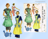 McCalls 1577: 1950s Lovely Misses Flared Apron Sz 32-34 B Vintage Sewing Pattern