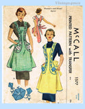 McCalls 1577: 1950s Lovely Misses Flared Apron Sz 32-34 B Vintage Sewing Pattern