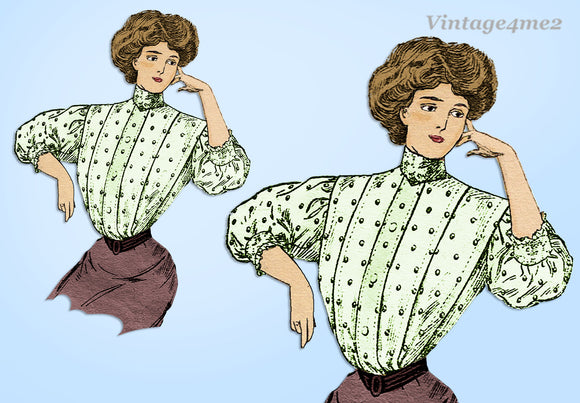 1900s Vintage McCall Sewing Pattern 1717 Ladies Gibson Girls Shirt Waist Sz 34 B