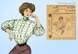 1900s Vintage McCall Sewing Pattern 1717 Ladies Gibson Girls Shirt Waist Sz 34 B