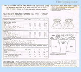 McCalls 1718: 1950s Cute Uncut Baby Girls Dress Size 1 Vintage Sewing Pattern