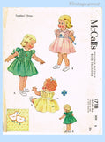 Original 1952 McCall's Pattern No. 1718 - Toddlers' Dress