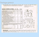 1950s Vintage McCalls Sewing Pattern 1720 Cute 15in Sweet Sue Doll Clothes Set
