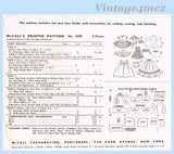 1950s Vintage McCalls Sewing Pattern 1898 9-10 Inch Ginny Doll Clothes ORIG
