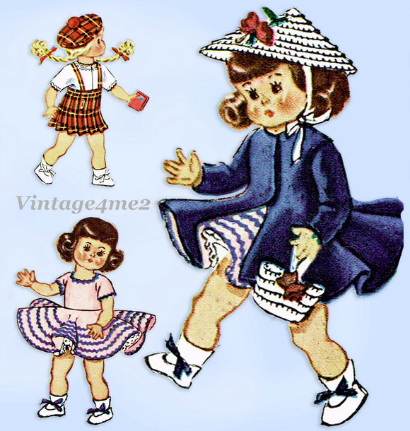 1950s Vintage McCalls Sewing Pattern 1898 9-10 Inch Ginny Doll Clothes ORIG