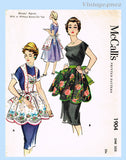 1950s Vintage McCall Sewing Pattern 1904 Misses Dressy Full Bib Apron