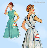 1950s Vintage McCall Sewing Pattern 1948 Misses Coffee & Doughnut Apron Sz LARGE