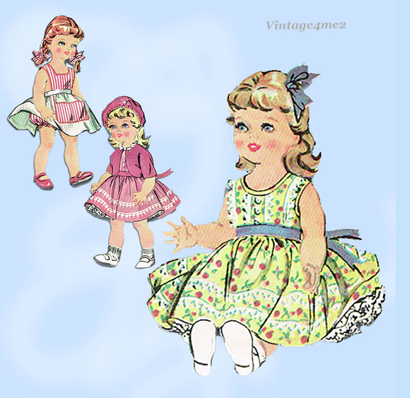 McCalls 1992: 1950s Baby Sue 20-21inch Doll Clothes Set Vintage Sewing Pattern