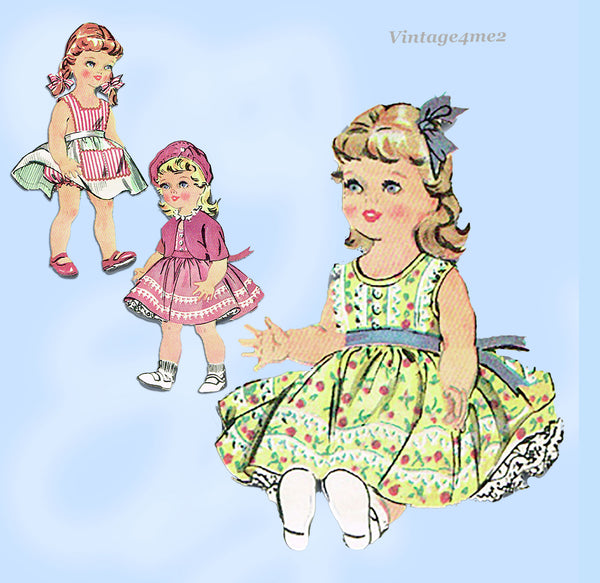 McCalls 1992: 1950s Baby Sue 20-21inch Doll Clothes Set Vintage Sewing Pattern