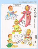 McCall's 2001: 1950s Small Betsy Wetsy Baby Doll Clothes Vintage Sewing Pattern