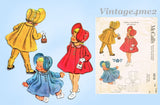 1950s Vintage McCalls Sewing Pattern 2018 Baby Girls Flared Coat and Bonnet Sz 6 mos