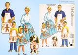 1950s Vintage McCall Sewing Pattern 2062 Aprons for All Mom Pop Kids and Fido Too UNCUT