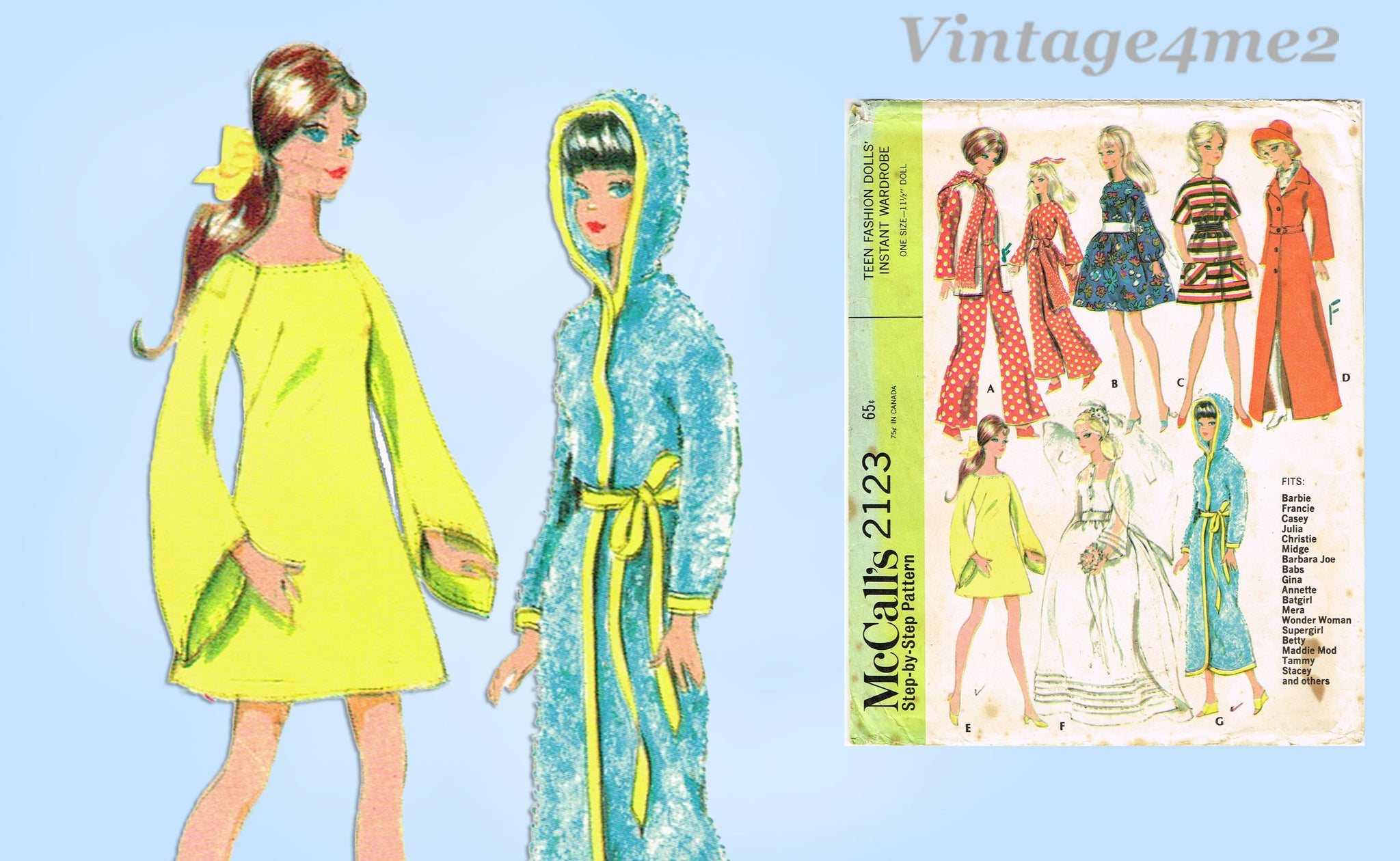 fashion doll dress patterns Lettie Dress Doll Clothes Pattern 15.5