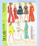 1960s Vintage McCalls Sewing Pattern 2123 Cute 11.5in Boho Barbie Doll Clothes Set