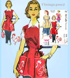 1950s Vintage McCalls Sewing Pattern 2133 Uncut Chicken Cobbler Apron Sz Small