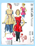 1950s Vintage McCalls Sewing Pattern 2133 Uncut Chicken Cobbler Apron Sz Small