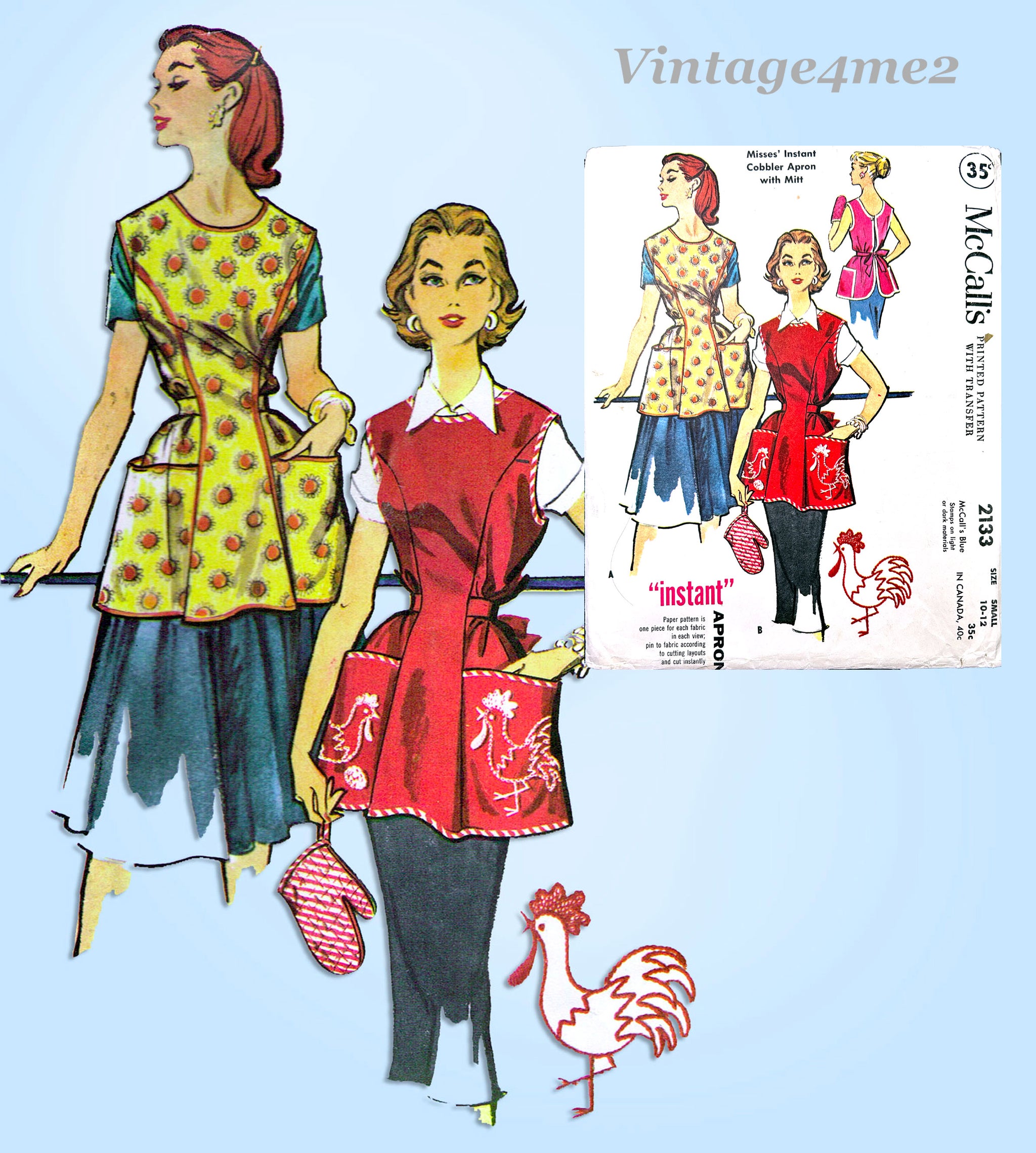 1950s Vintage McCalls Sewing Pattern 2133 Uncut Cobbler