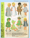 1960s Vintage McCalls Sewing Pattern 2157 Cute Large 17-20 In Baby Doll Clothes