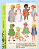 1960s Vintage McCalls Sewing Pattern 2157 Medium 14-18in Baby Doll Clothes