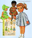 1960s Vintage McCalls Sewing Pattern 2157 Cute Uncut 12-16in Baby Doll Clothes